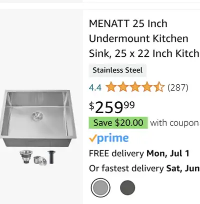 stainless steel sink NEW - mint in box , View more