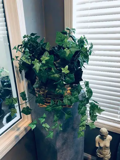 Artificial Plant in Wicker Basket w Handles 29” x 19” 2 Avail @ $45 each Brand New / Price Firm PICK...