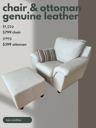 Genuine Leather Chair & Ottoman, View more