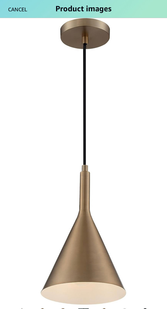 Pendant Light in Mid-Century Modern Style-Burnished Brass Finish in Indoor Lighting & Fans in Hamilton - Image 2
