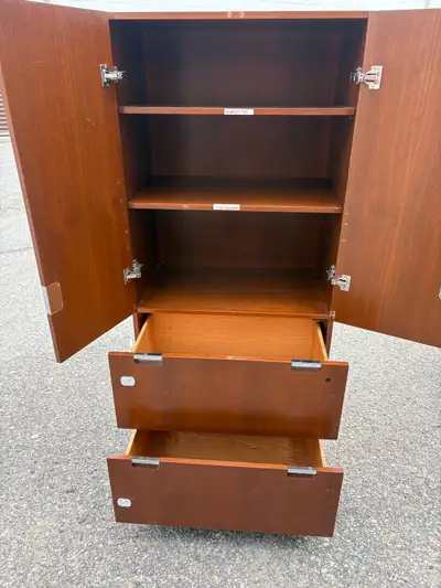 Free delivery used Wooden Cabinet with Shelves and Drawers, View more