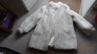 Woman/Lady faux fur white jecket/coat,Monterey,clean,no smell M