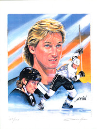 Wayne Gretzky 8.5 X 11 Signed by Susan Rini Limited Litho 65/125