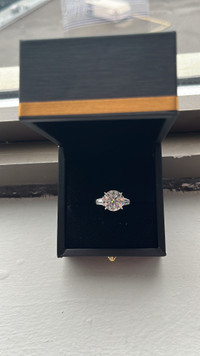 5.0ct moissanite stone silver platinum plated ring