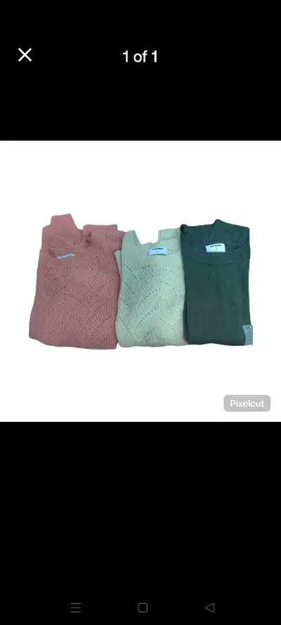 Cozy and stylish Old Navy knit sweaters available for just $10 each! Sizes: S/P, XL, XS Colors: Pink...