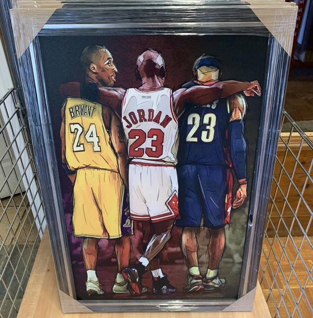Kobe Jordan Lebron textured painting  in Arts & Collectibles in Guelph - Image 2