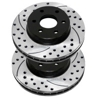 Nissan Frontier Front Drilled Slotted Brake Rotors Set
