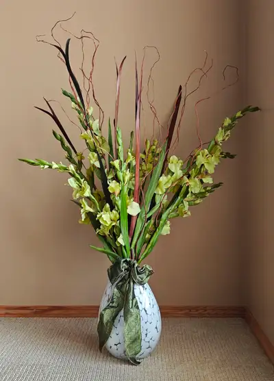 Tall Silk Gladiolus Floral Arrangement, View more