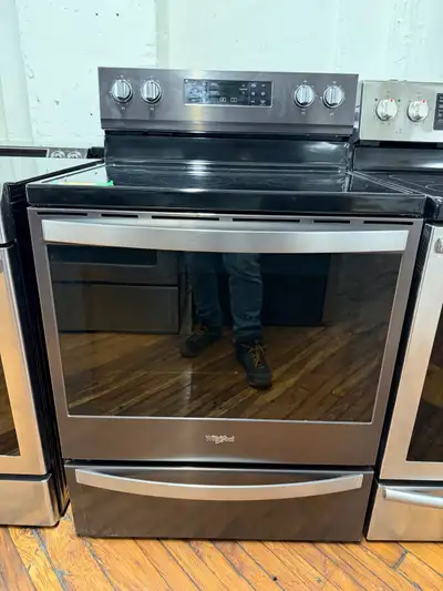  Whirlpool, black stainless steel glass top stove, View more