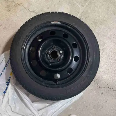 235/45/17 5x108 bolt pattern Used for 1 season. Lots of tread left, comparison to toonie in photos....