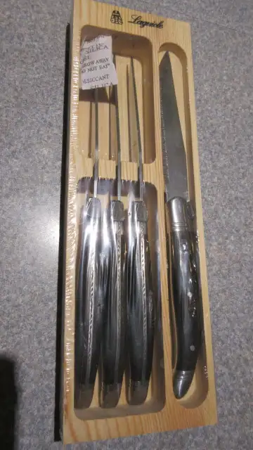 Laguiole stainless steel serrated steak knives set, View more
