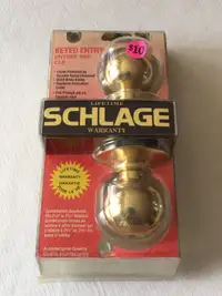 Schlage solid brass door knob kit