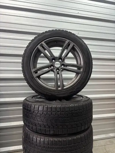 Selling a set of alkatec aftermarket rims with Yokohama winter tires. 5x112 bolt pattern 66.6 hub bo...