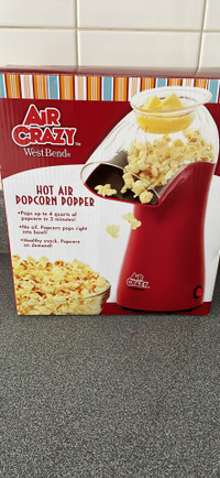 Hot air popcorn poper