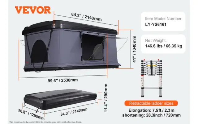 Northern Ridge Hard Rooftop Tent with Adarac Rail System63826839607937121