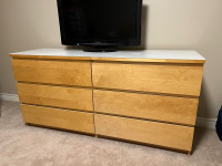 MALM dressers - 2 with glass top @ $75 each