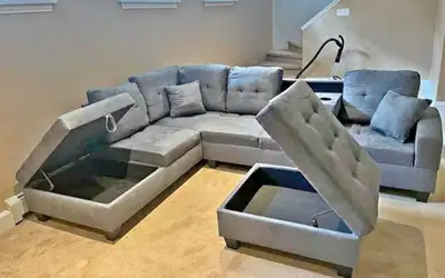 Never Used 6 Seater Sectional Sofa Available - Free Delivery , View more
