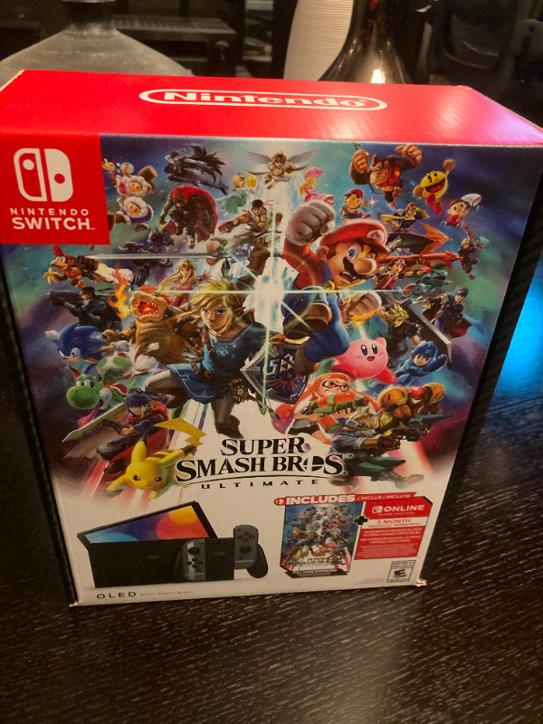 Nintendo Switch OLED Super Smash Bros Ultimate wit Receipt -NEW in Nintendo Switch in Kingston