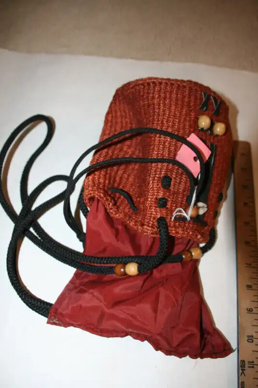 WOVEN PURSE from AFRICA lined with straps 7 x 7" sachel63005668513921124
