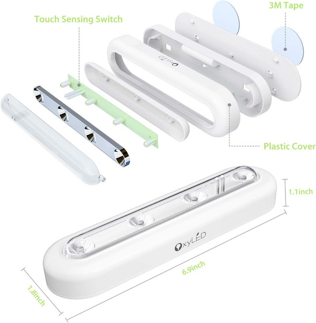 LED Tap Closet Touch Lights (3-Pack) Stick-on Anywhere, Battery in Indoor Lighting & Fans in Edmonton - Image 2