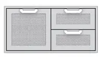 Hestan 36 Inch BBQ Double Drawer and Storage Door Combination