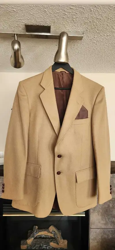 Mens Vintage camel Hair blazer, tan beige sport coat, jacket, View more