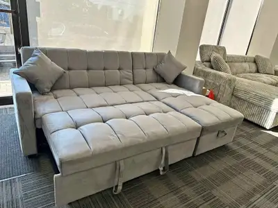 Cubic Fabric Sectional Sofa Bed with Storage Now on Sale , View more
