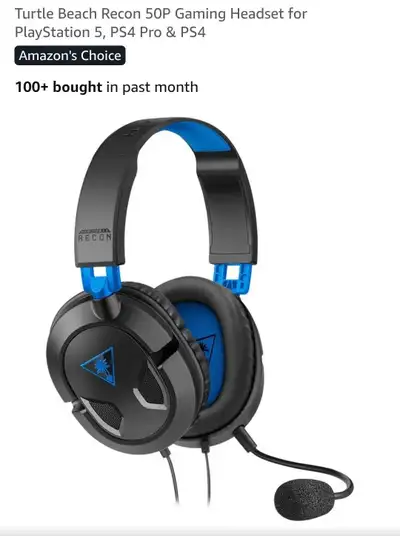 Get ready to elevate your gaming experience with the Turtle Beach Recon 50P Gaming Headset, compatib...