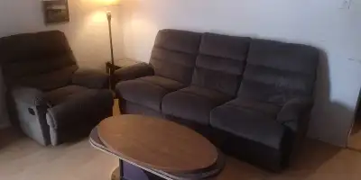 Ensemble de divan fauteuil inclinable brun, View more