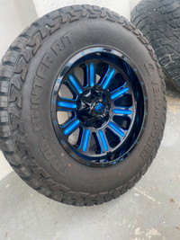 Venom Power 37" Tires with Fuel Hardline Blue 20" Tires