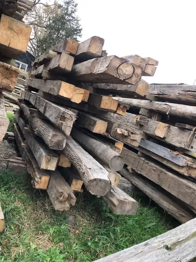 CASH & CARRY RECLAIM LUMBER - 1 Acre of Hand Hewn & original sawn barn beams , 1” & 2” barn boards &...