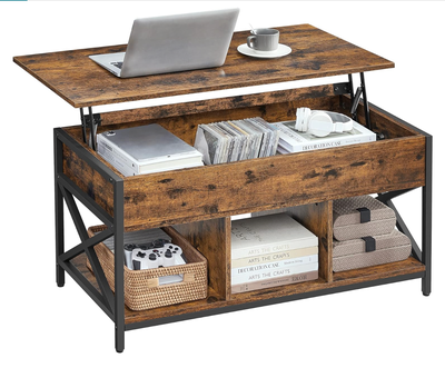 Lift Top Coffee Table with Storage Shelf, View more