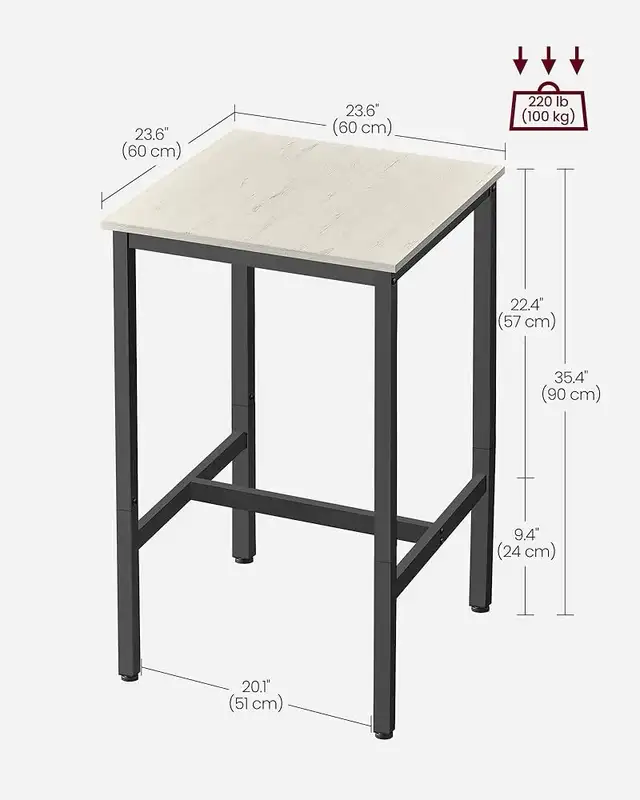 Bar Table, Small Kitchen Dining Table, High Top Pub Table, Bar H in Dining Tables & Sets in Markham / York Region - Image 7