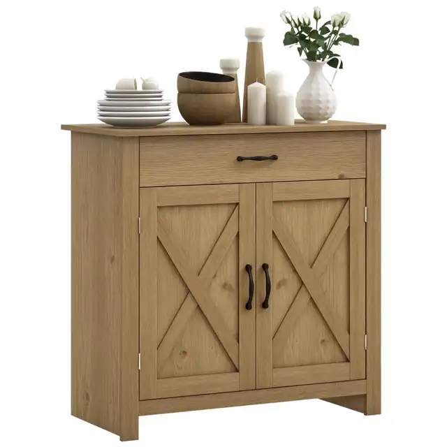 Farmhouse Sideboard Buffet Cabinet, Storage Cabinet with Barn  in Hutches & Display Cabinets in Markham / York Region - Image 11