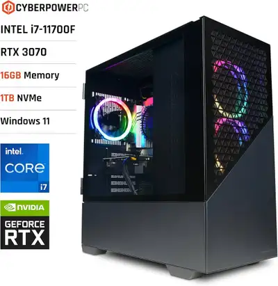 CyberPowerPC Gaming PC - Intel Core i9, Nvidia RT, 16Gb, 1Tb, View more
