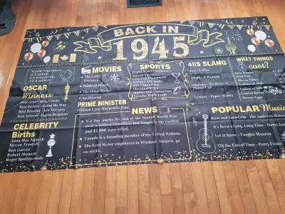 Free 80th (1945) birthday banner (large), View more
