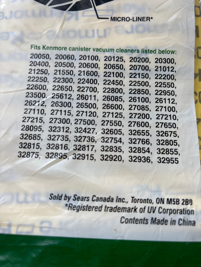 kenmore vacuum canister bags in Vacuums in Barrie - Image 3
