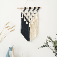 MACRAME - Wall-hanging, hand made, Black -and-White, NEW!