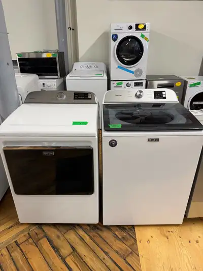  maytag white top load washer dryer set 2022, View more