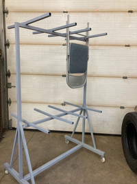 Folding chair - rolling storage rack