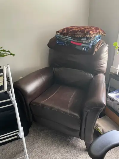 FREE brown leather recliner, View more