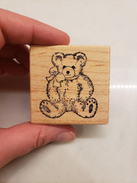 PSX Teddy Bear with Bow Rubber Stamp E-610