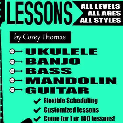 Guitar/Ukuleke/Mandolin/Banjo/Bass lessons, View more