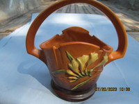 Vintage Roseville Flower Basket