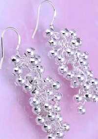 @ New silver vine grape earrings