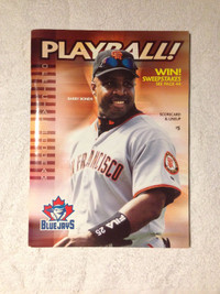 Toronto Blue Jays - Official Program Barry Bonds