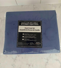 Microfiber Duvet Cover Set Blue - Twin