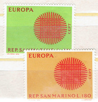 SAN MARINO.Série de 2 Timbres "EUROPA CEPT 1970".