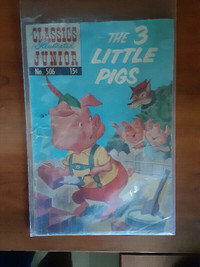 three little pigs vintage comic book