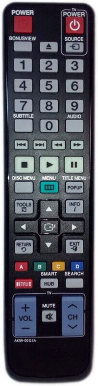 Samsung Remote Control Blu-Ray DVD Player